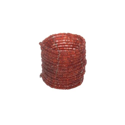 Napkin Ring Red Beaded Spiral