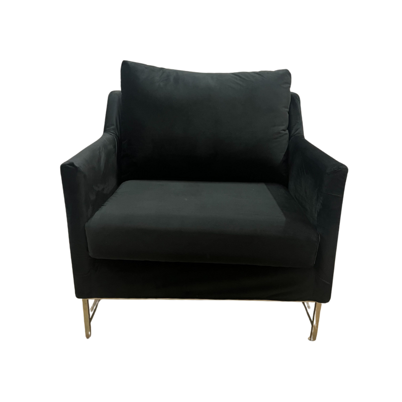Black Velvet Arm Chair