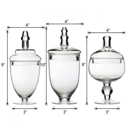 set of glass Apothecary Jars