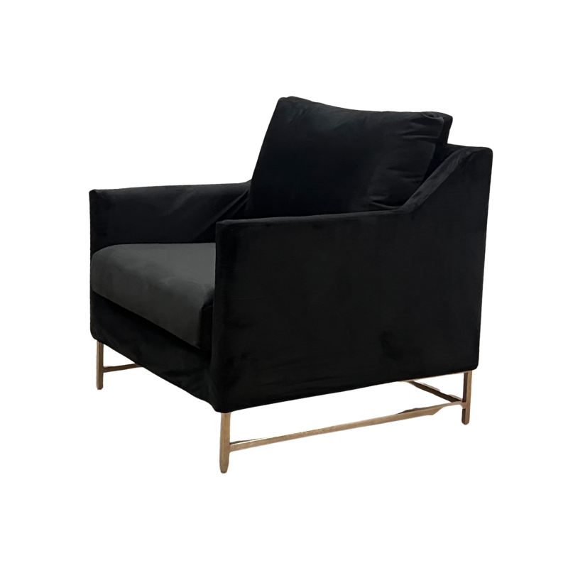 Black Velvet Arm Chair