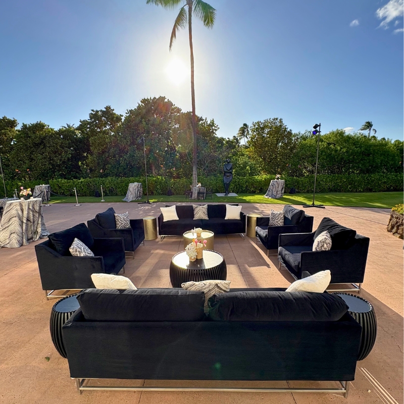 Black Velvet Sofa