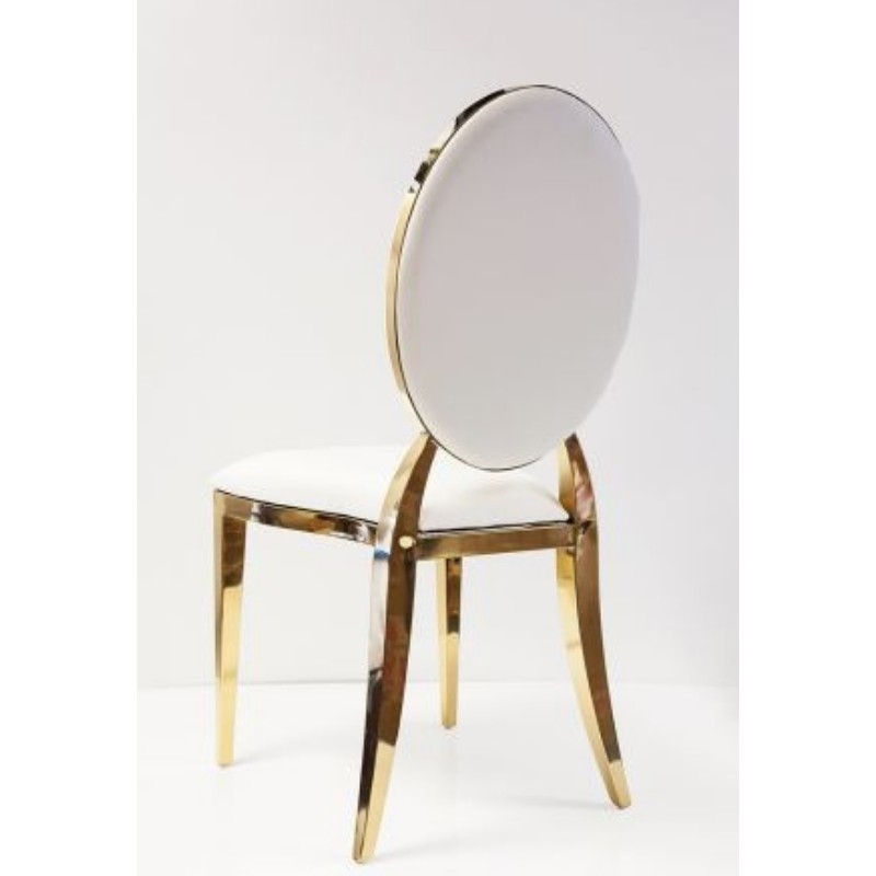 Chair White and Gold Luxe