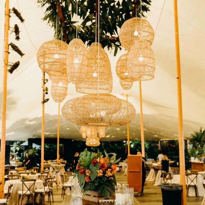 Bamboo Wicker Chandelier