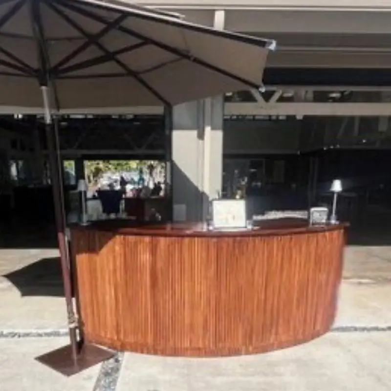 Dark Curved Wooden Bar
