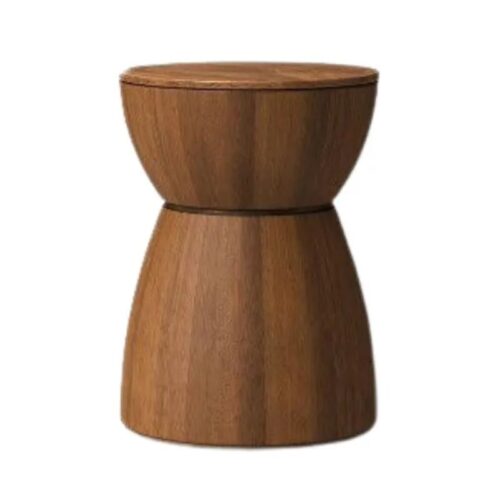 Natural Wood Drum End Table