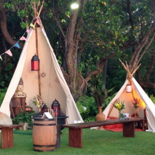 Tan cloth teepee