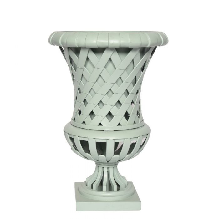 Light Blue Lattice Urn