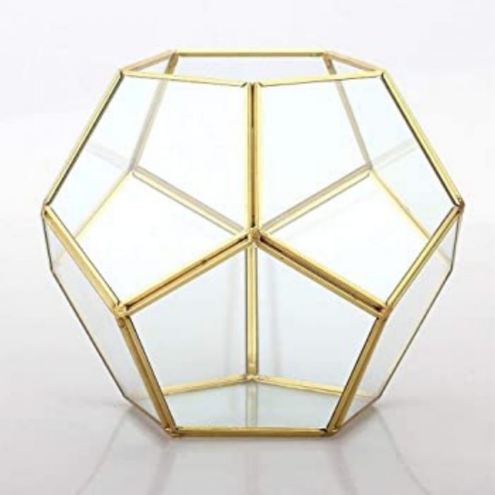 Vase Hexagon Clear Glass