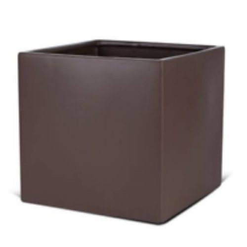 Vase Square Brown Ceramic