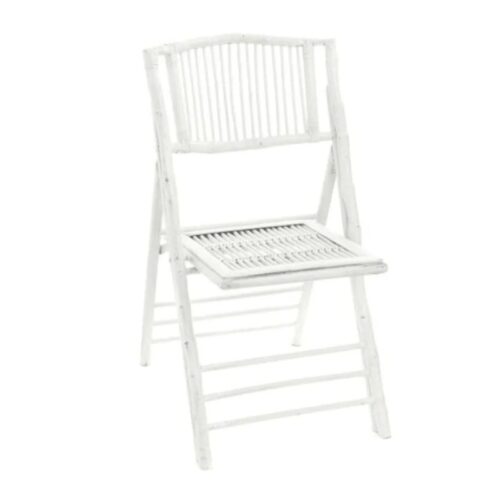 White Bamboo Folding Chair
