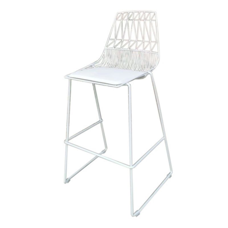White Metal Cocktail Chair