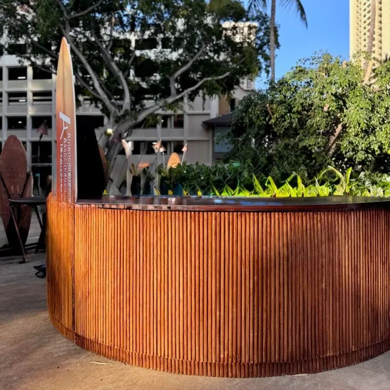 Dark wooden bar