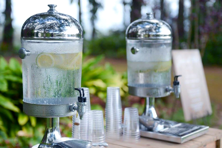 Clear water coolers for self serve