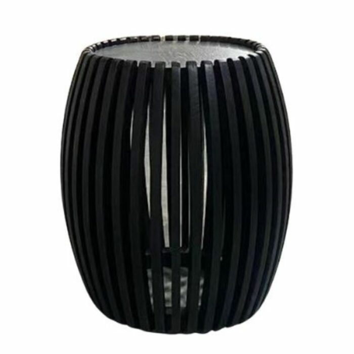 Black slat side table