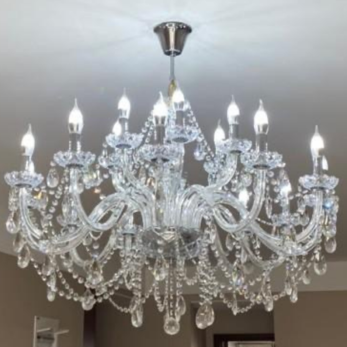 Clear Crystal Chandelier with LED Lights