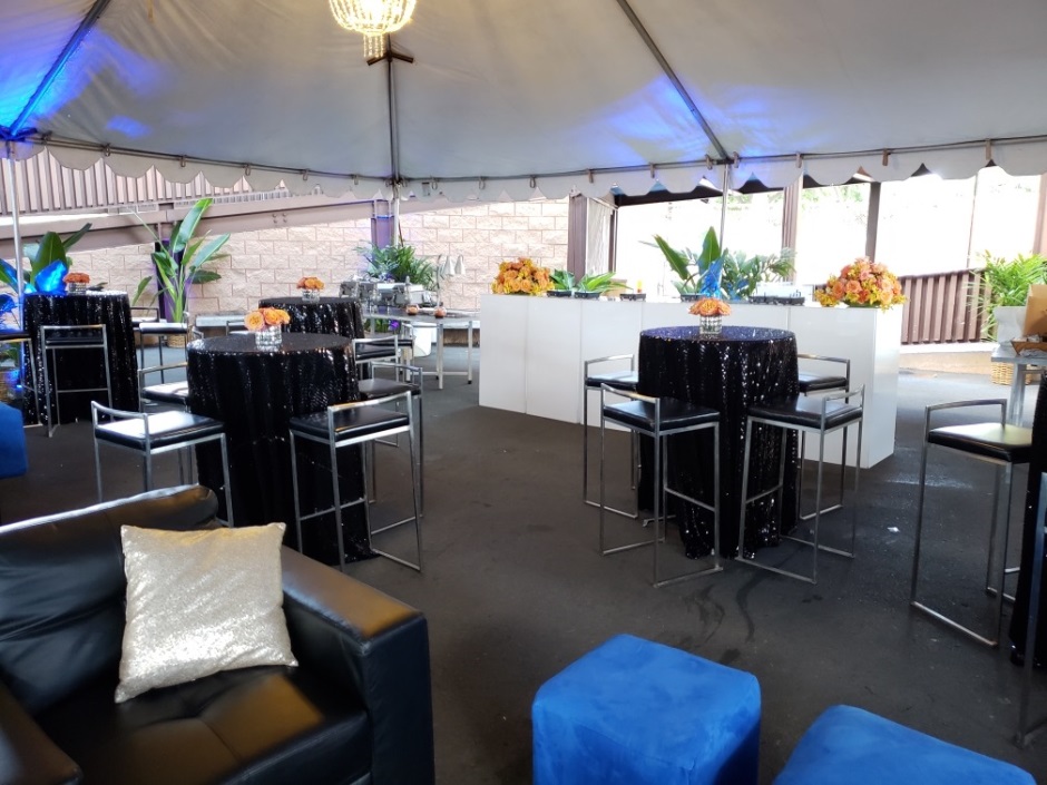Table and Chair Rentals in Oahu- With Blue