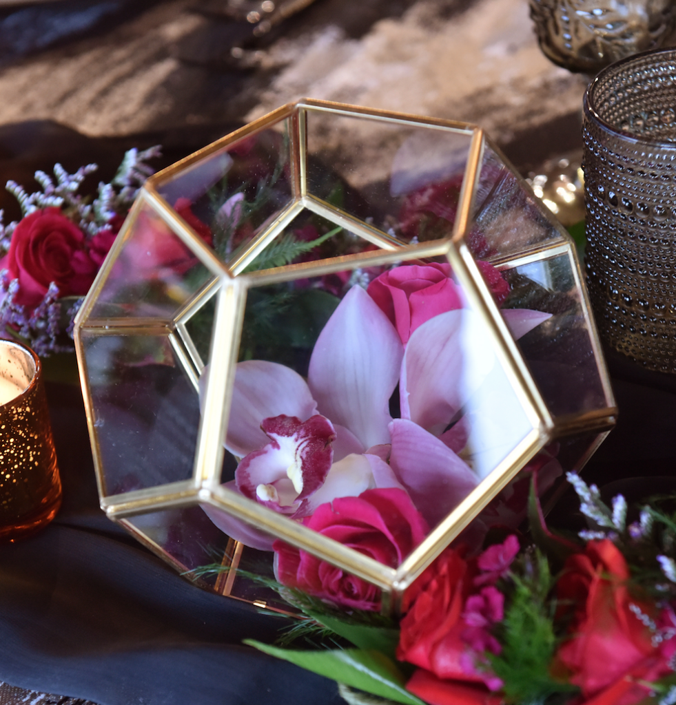 gold hexagon vase
